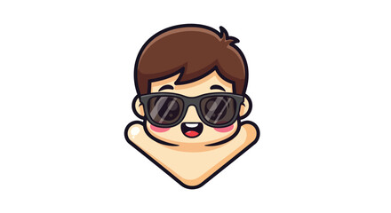 Cool cartoon boy character with sunglasses smiling cheerfully.