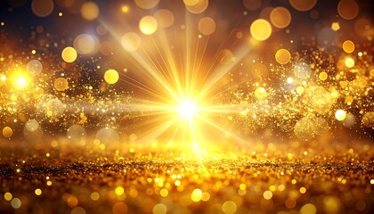 Naklejka premium Golden glitter bokeh background