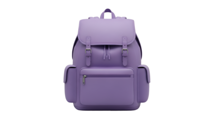 Lavender Backpack with Buckles and Zipper