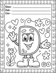 ABC Alphabet Letter Bold & Easy Coloring Page with Cute Animals for Adults and Kid. High resolution (300 DPI), Ready to print on standard 8.5x11-(A4) inch paper With (No Bleed), Black and White. 