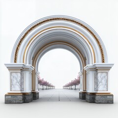 Elegant White and Gold Archway Entrance