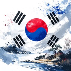 South Korean flag, artistic depiction