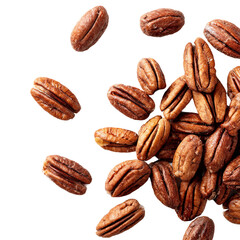 Obraz premium Top View Image of Real Pecans Placed from a Bunch 