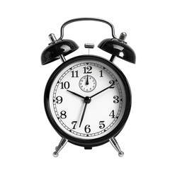 vintage alarm clock isolated on a white background, 