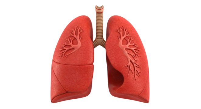 Anatomical 3D Render of Human Lungs and Trachea