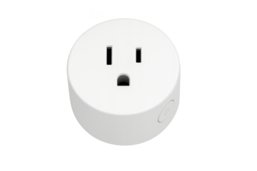 Smart plug isolated on transparent background, wireless and energy efficient device