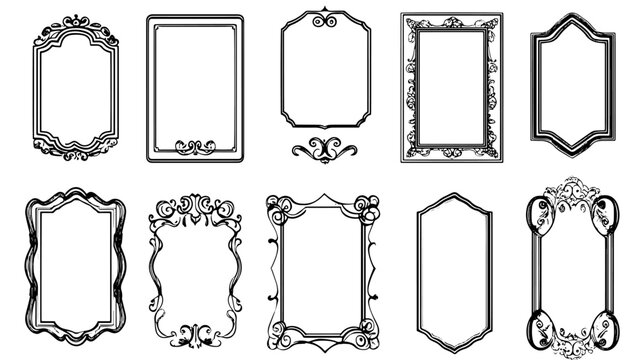 Elegant antique frames for artistic design projects, vintage borders add sophistication to your creative work, perfect for invitations and announcements