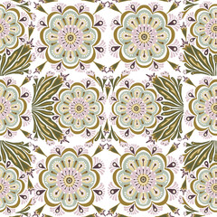  Elegant seamless ornament in soft pastel colors.