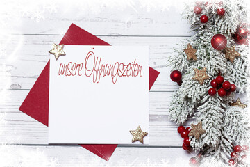 unsere &Ouml;ffnungszeiten an Weihnachten