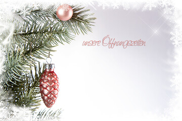 unser &Ouml;ffnungszeiten in der Weihnachtszeit