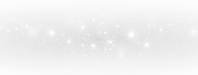 Light path with glowing bokeh and floating dust particles. Bright holiday sparkle with shiny stars and magical glow.
