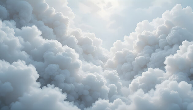 Celestial Reverie: Witness a breathtaking display of billowing clouds against a serene sky, evoking a sense of peace and tranquility in this nature-inspired artwork. 