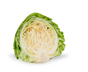 Cabbage isolated on white background, contour