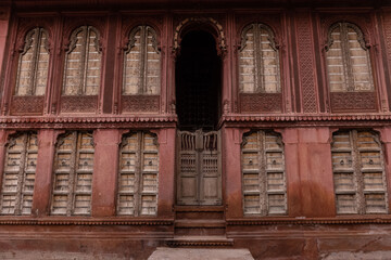 Obraz premium Architectural exterior view of famous Rampuria Havellis in bikaner.