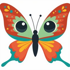 Radiant Butterfly: A vibrantly illustrated butterfly showcases intricate patterns and radiant colors, representing the delicate beauty and enchanting charm of nature's winged wonders.