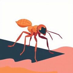 Ants: A stylized digital illustration of an ant.