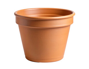 Minimalist Terracotta Clay Flower Pot with Smooth Finish Isolated on Transparent Background PNG