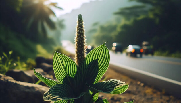 A humble plantain weed, Ai generated image