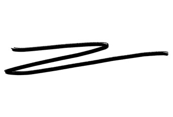 Bold black underline Zigzag Brush Stroke Illustration. Freehand Abstract Paint Line for Creative Design – Transparent Background, PNG.