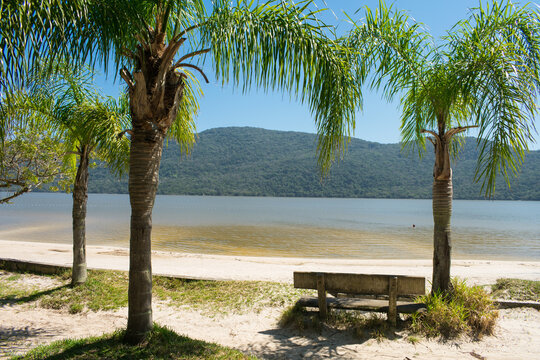 A view of Lagoa do Peri on a sunny day - South of Florianopolis island, Brazil