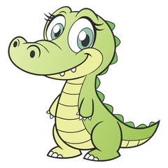 Fototapeta premium cartoon baby crocodile vector 