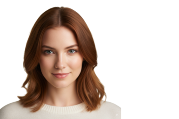 PNG image of  Close-up Portrait of a Beautiful Young Caucasian Woman