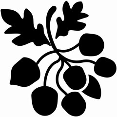 Fruit Frenzy Black Silhouette Vector