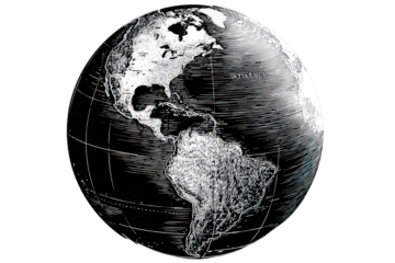Stylized Earth Globe Graphic Design