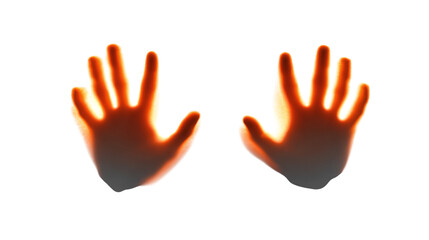 Fototapeta premium Glowing hands, heat effect isolated on transparent background