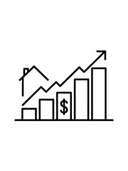 Real estate market growth and financial investment upward trend