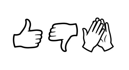 Obraz premium Hand Gesture Feedback and Reaction Icons
