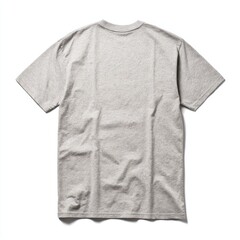 Naklejka premium Back View of a Gray T-Shirt on White Background