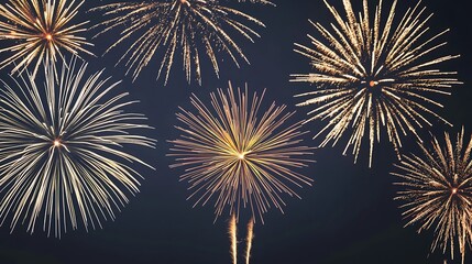 Cinematic firework burst centered in frame, mirrorless 35mm lens, detailed glowing trails against dark sky