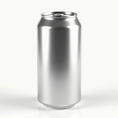 3D render of soda can mockup, metallic texture, isolated on white background, realistic lighting

