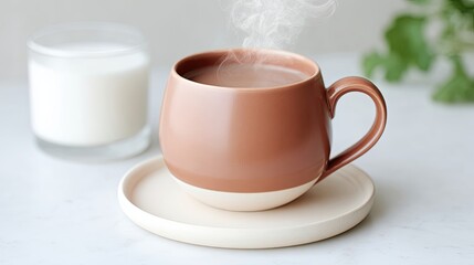 Fototapeta premium Warm Moments With a Steaming Cup of Hot Chocolate on a Cozy Afternoon at Home