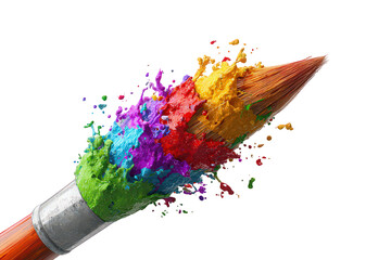 Colorful Paintbrush Explosion On Black Background