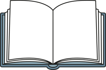 Open Book Vector Illustration with Blank Pages