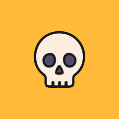 Skull vector illustration in flat style, iconic Halloween death symbol for banners, flyers, digital design, October holiday decorations, and scary party graphics