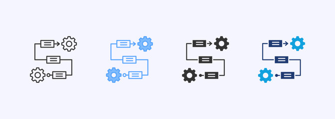 Workflow Icon Set Multiple Style Collection
