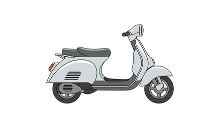 Fototapeta premium Classic white vintage scooter with a retro design isolated on a black background perfect for transportation or travel themes