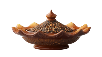 Elegant Ceramic Incense Burner with Aromatherapy Smoke Flow for Home Relaxation and Meditation Decor on white background
