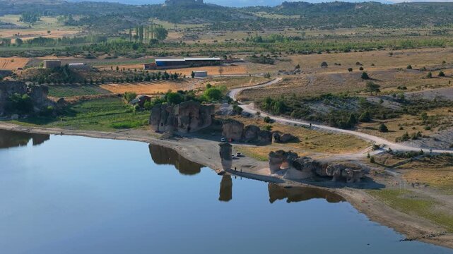 Phrygian Valley Afyon Lion Stone Emre Lake aerial drone videos