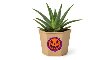 Obraz premium Eco-Friendly Halloween Theme Packaging A Sustainable & Spooky Plant Pot Design