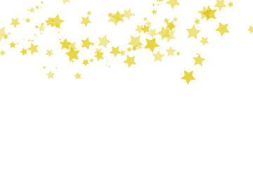 Yellow star scatter decoration for celebration, festive overlay, party background, poster and greeting design