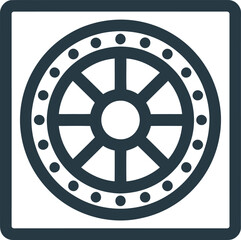 Obraz premium Stylized Vault Door Vector Illustration for Security and Protection on Transparent Background