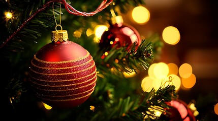 Large 2026 countdown display on Christmas tree shot on medium format camera, 80mm lens, detailed focus on ornaments with soft festive lighting