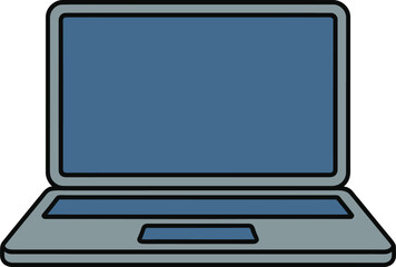 Laptop Computer Icon for Digital Computing and Portable Technology Access Symbol