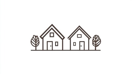 Simple outline houses illustration