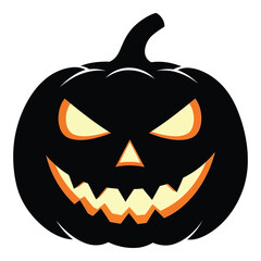 Spooky jack o lantern halloween pumpkin face scary grin autumn holiday decoration silhouette