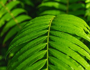 Lush green leaves close up